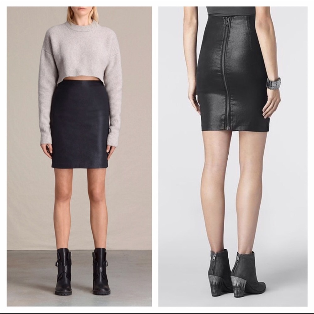 Metal Pencil Skirt- All saints sz6